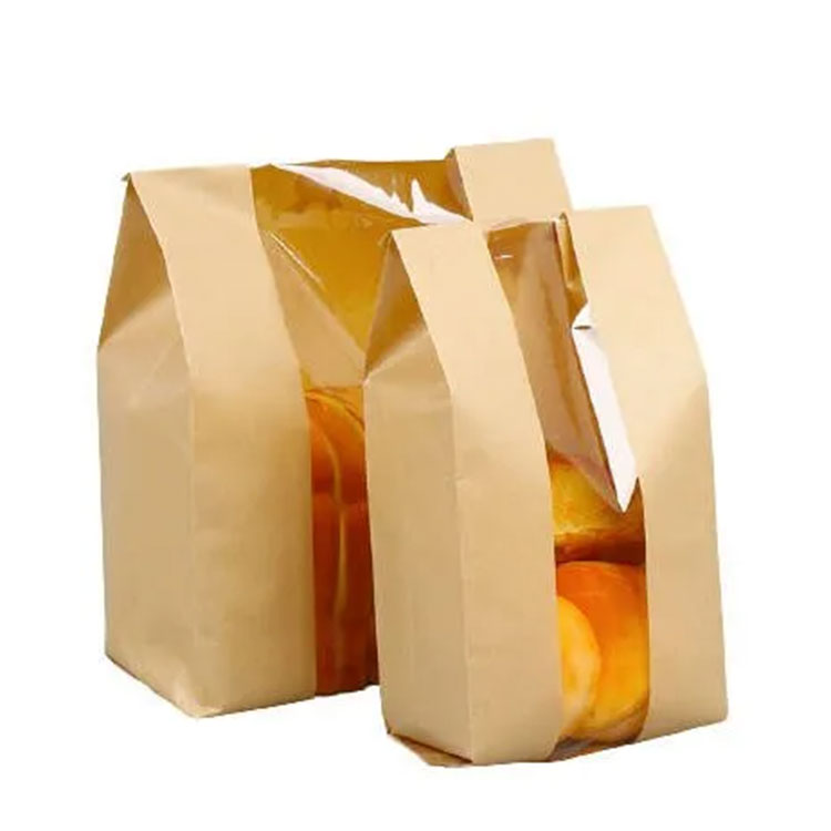 Sacchetto di carta kraft con finestra trasparente
