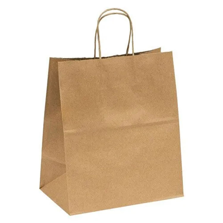 Sacchetto di carta kraft con manico di carta attorcigliata